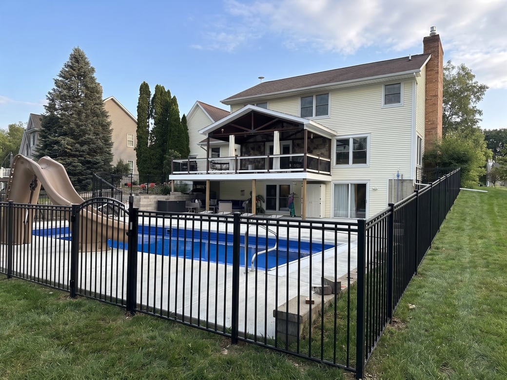 Black aluminum fence by A2 Craftsmen