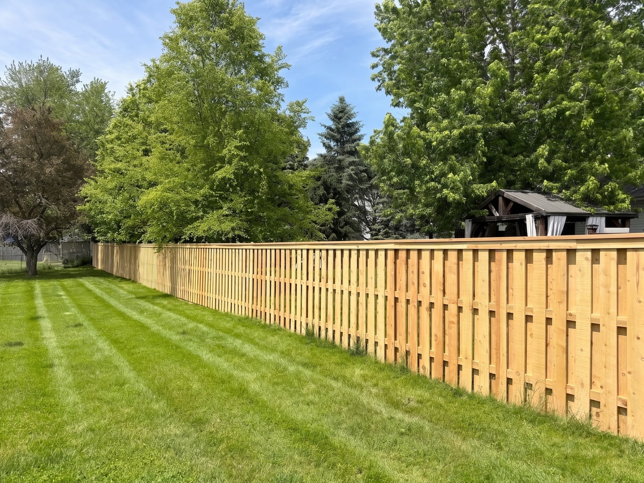 Cedar privacy fence detail